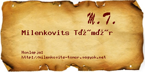 Milenkovits Tömör névjegykártya
